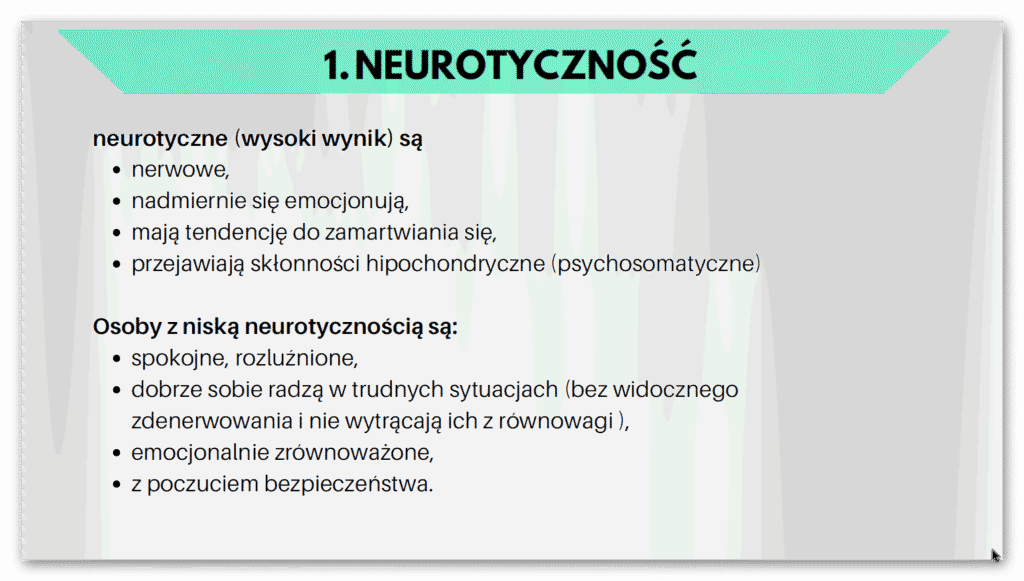 neurotycznośc, osobowość