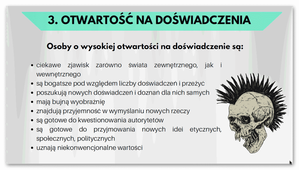 otwartość na doświadczenia - osobowość, psychotest, test psychologiczny