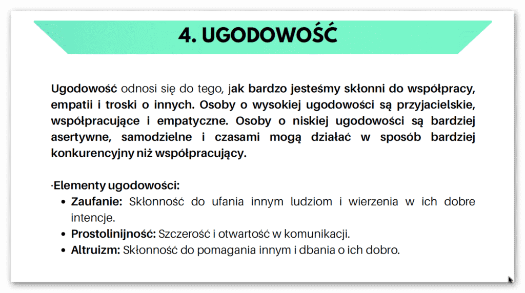 ugodowość osobowość