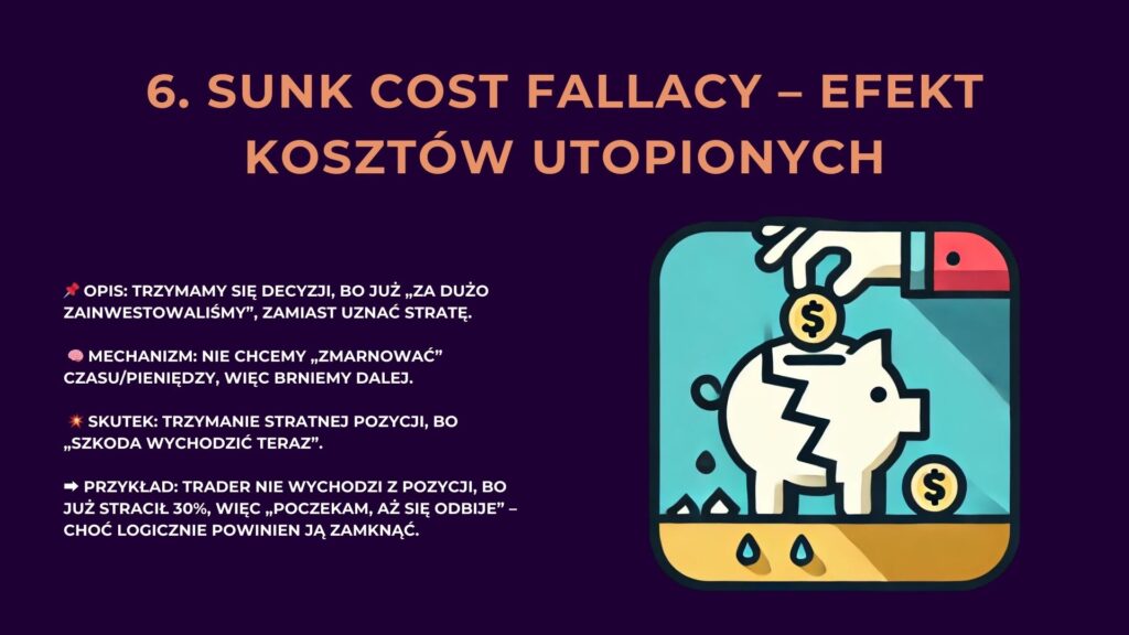 sunk cost fallacy, efekt kosztów utopionych, giełda, trading